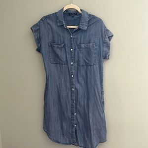 Velvet Heart Denim Shirt Dress with Pockets